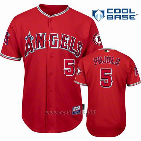 Maglia Baseball Uomo Los Angeles Angels Rosso Andre Ethier Majestic Cool Base Giocatore